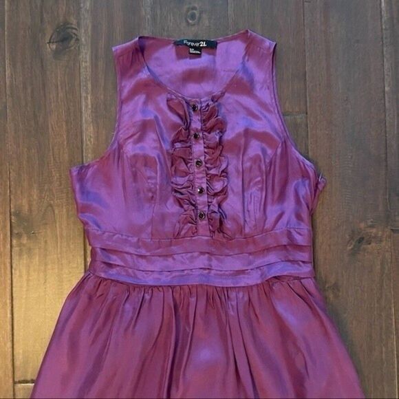Forever 21 Purple Ruffle Fit and Flare Dress S - Picture 3 of 6